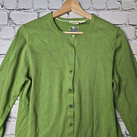 Vintage Cherokee Green Small Button Cardigan Sweater New 100% Cotton Size Large - Picture 2 of 9
